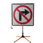 Roll Up Sign & Stand - No Right Turn Reflective Roll Up Traffic Sign